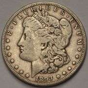 1893 Morgan Silver Dollar, Cleaned.