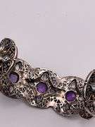 48.5g Sterling/18k Bangle Purple Stone