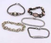 Group lot of 5 Vintage 925 sterling silver bracelets