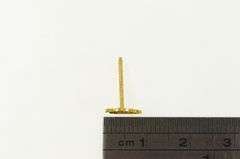 14K Yellow Gold Filigree Leaf Nature Motif Single Stud Earring