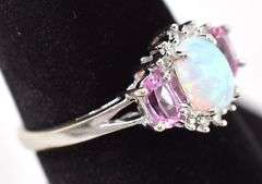 Absolutely Stunning 10K White Gold Multi-Gemstone Ring