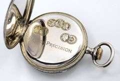 Rare 1908 Gala Swiss-Made .8 Silver Niello Pocket Watch
