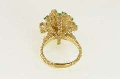 14K Yellow Gold Natural Emerald Vintage Pom Cluster Ring