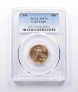 MS70 1998 $10 American Gold Eagle 1/4 Oz Gold PCGS