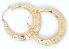 14kt Yellow gold Greek style hoop earrings