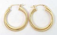 Dazzling 14K Yellow Gold Hoop Earrings