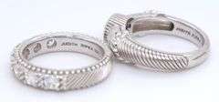 Lot of 4 Judith Ripka 925 sterling silver rings
