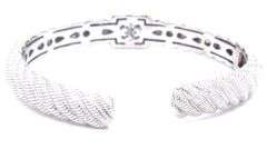 Judith Ripka 925 sterling silver cubic zirconia cuff bangle