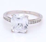 Lot of 2 Cubic Zirconia Engagement Rings