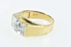 14K Yellow Gold 0.30 Ctw Diamond Squared Watch Band Ring