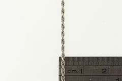 14K White Gold 1.5mm Rolling Rope Twist Link Chain Necklace