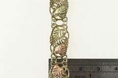 Sterling Silver Black Hills Gold 12K Leaf Vintage Bracelet