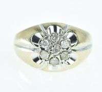 10K Yellow Gold 0.64 Ctw Diamond Retro Mens Domed Ring