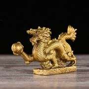 Handcrafted Brass Azure Dragon Figurine