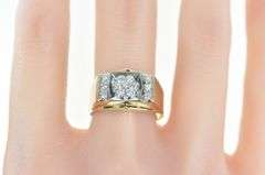 14K Yellow Gold 0.30 Ctw Diamond Squared Watch Band Ring