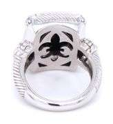 Judith Ripka emerald cut black onyx ring in 925 sterling silver