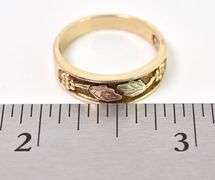Timeless 10K Yellow Gold Leaf and Grape Band Ring