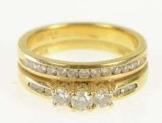 14K Yellow Gold 0.50 Ctw Diamond Engagement Bridal Set Ring