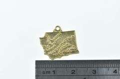 10K Yellow Gold Washington State USA Map Travel Charm/Pendant