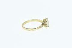 10K Yellow Gold Vintage Opal Diamond Accent Bypass Ring