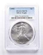MS70 1991 American Silver Eagle PCGS