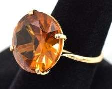 Superb 18K Yellow Gold Citrine Signet Ring