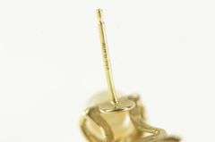 14K Yellow Gold Single Pearl XO Curved Vintage Drop Earring