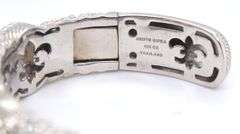 Judith Ripka sterling silver signed pearl cuff bracelet