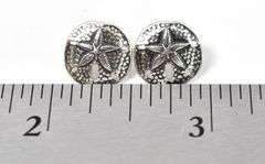 Sterling Silver Sea dollar Stud Earrings