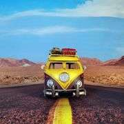 Vintage VW Yellow School Bus