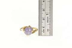 14K Yellow Gold 4.10 Ctw Star Sapphire Diamond Retro Ring