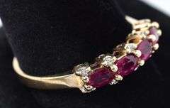 Angelic 10K Yellow Gold Ruby and Diamond Ring