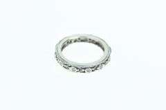14K White Gold 3.5mm Diamond Ornate Eternity Band Ring
