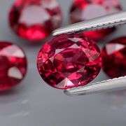 5.67ct premium cherry red Rhodolite Garnet set