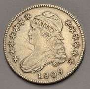 1809 Capped Bust Half Dollar Rare XXX Edge Variety Cleaned