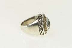 Sterling Silver Balinese Cushion Blue Topaz Statement Ring