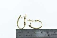 10K Yellow Gold Baguette Diamond Oval French Clip Earrings