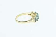 14K Yellow Gold Five Stone Blue Topaz Vintage Classic Ring