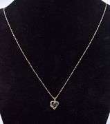 Lovely 14K Yellow Gold Heart Pendant with Blue Sapphire and Diamond Gemstones