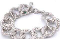 Signed Judith Ripka cubic zirconia link bracelet