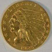 Lovely 1925-D US $2.50 Indian Gold Piece in AU