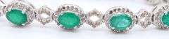 Natural Emerald and Diamond Tennis bracelet.