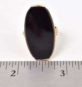 Sturdy 10K Yellow Gold Black Onyx Gemstone Ring