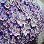 Palette Knife Style Hand-Painted: Violet Reverie Floral Abstract