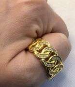 CLASSIC AND TIMELESS 14K YELLOW GOLD CUBAN LINK DIAMOND MEN’S RING