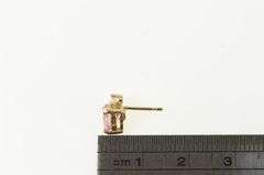 10K Yellow Gold Heart Pink CZ Diamond Accent Single Earring
