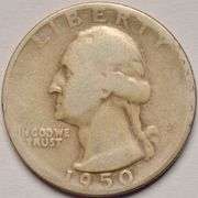 1950-S/D Washington Quarter, Circulated.