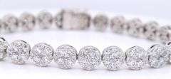 18kt White gold 12.16ctw diamond cluster bracelet
