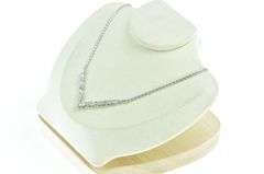 14K White Gold 1.50 Ctw Diamond Chevron Wheat Chain Necklace