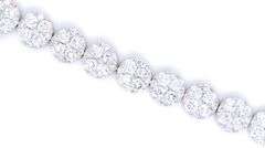 18kt White gold 12.16ctw diamond cluster bracelet